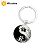 Wholesale epoxy sticker ying and yang custom keyring chain