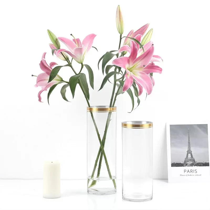 tall glass cilinder vase
