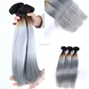 High quality 8-32 inch grey ombre hair weaves malaysian virgin hair bundles 8A grade hair extensions