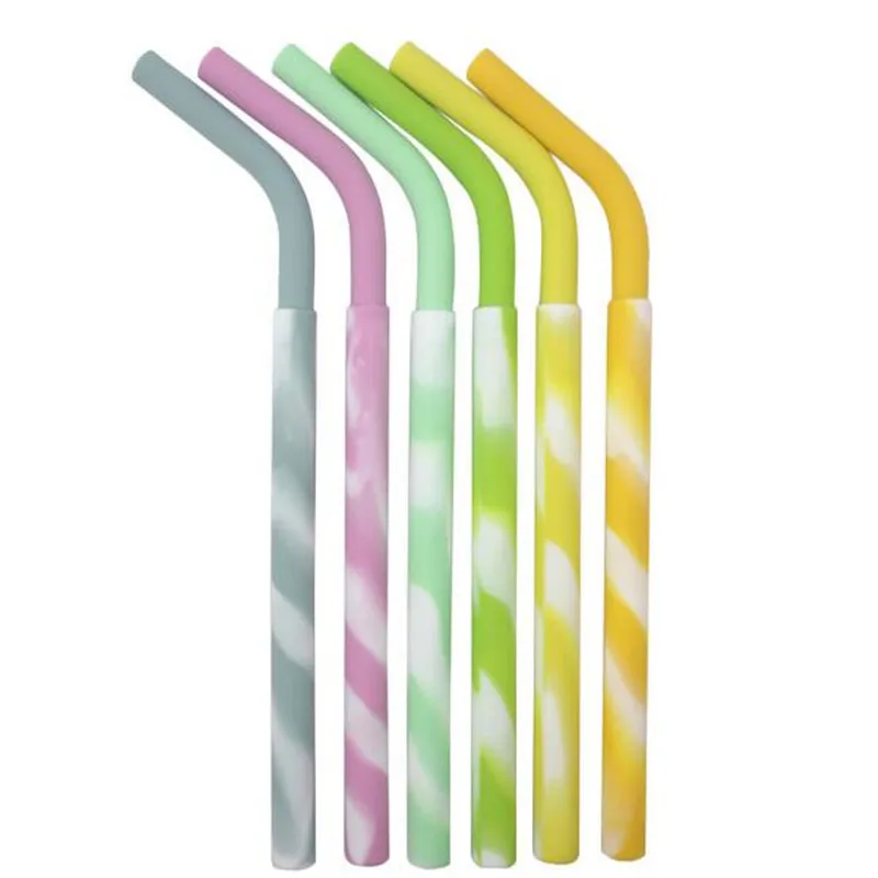 Bpa Free Kids Silicone Bending Straws Custom Silicone Rubber Drinking