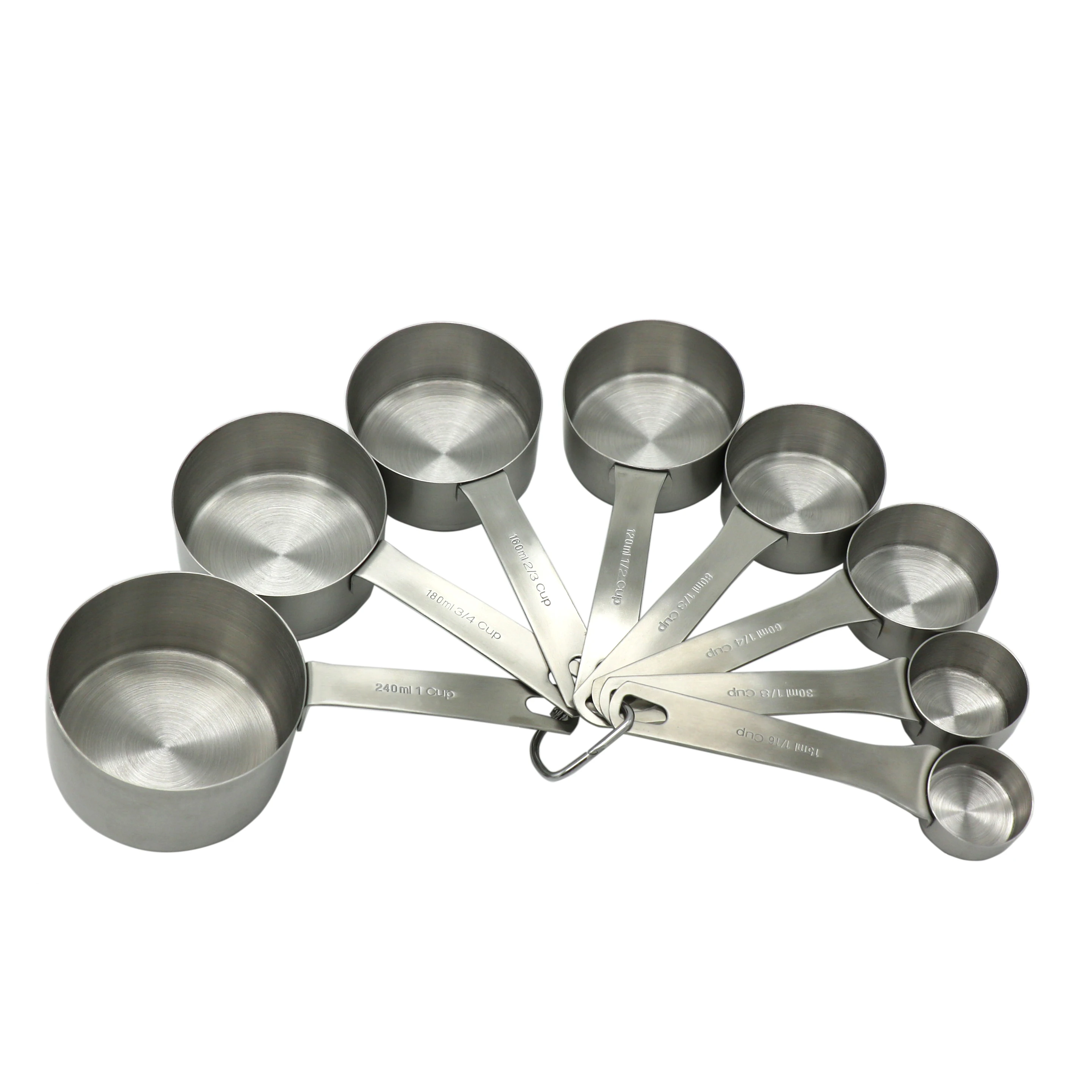 8 pcs hot sale Heavy Duty premium 18/8 stainless steel kitchen  measuring cup set