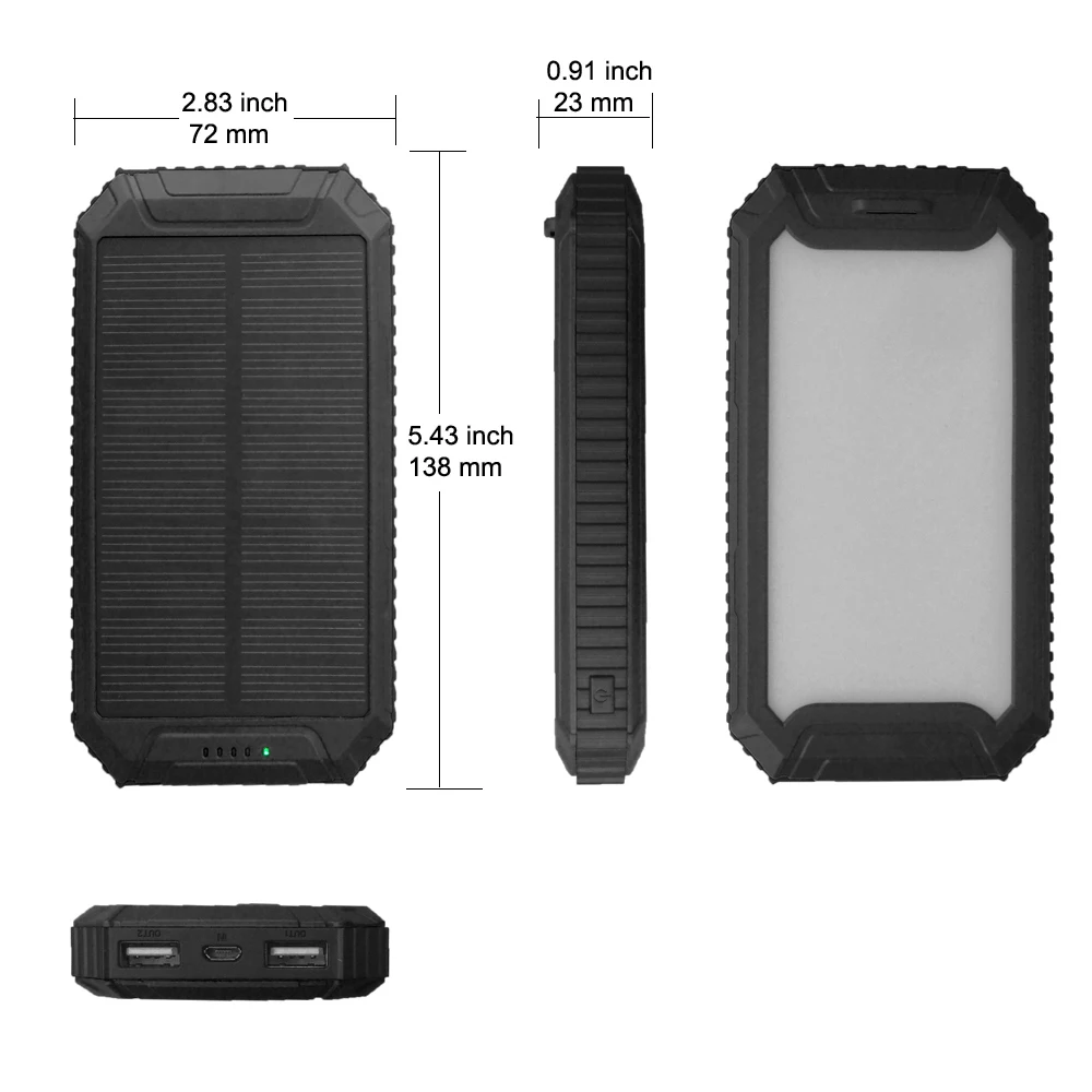 Fast charging best selling products rechargeable universal waterproof solar power bank - ANKUX.COM
