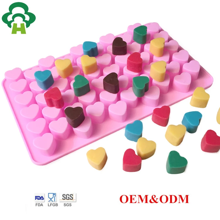 

Specialized mold design customized heart shape hot sale silicone mini ice cube tray chocolate diy ice cube mold, Color random or customized