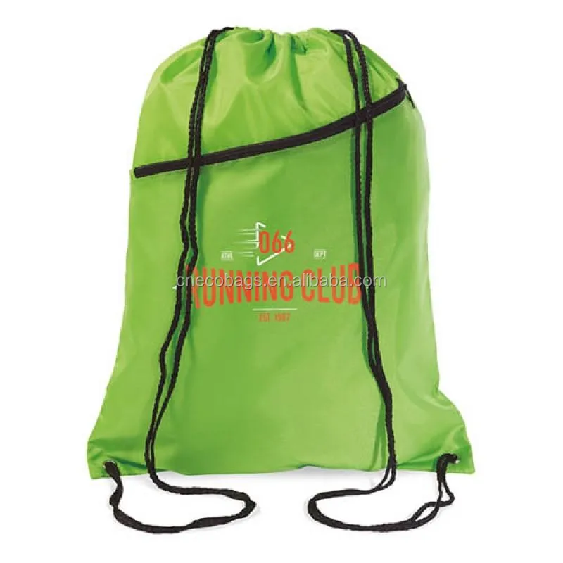 
Bespoke Nylon Drawstring gym zipper bag with custom logo 
