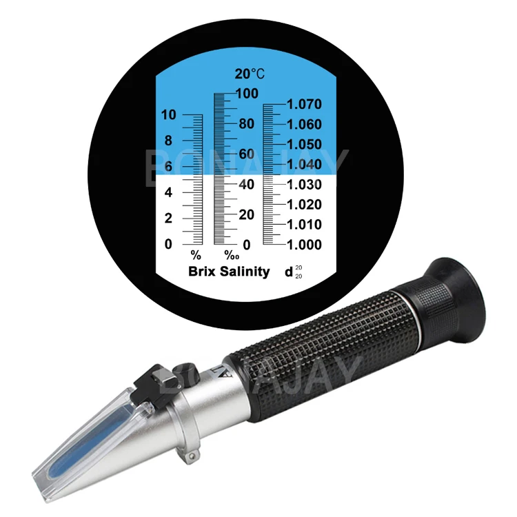 Dual Scale Refractometer Salinity Refractometer Brix Meter 010 Brix 0