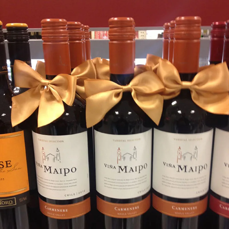 Unique Design Wine Bottle Bow Tie/wholesale Ribbon Bow For Wine Bottles