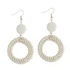 Natural Rattan Woven Centrally Hollow Drop Earring Jewelry 2019