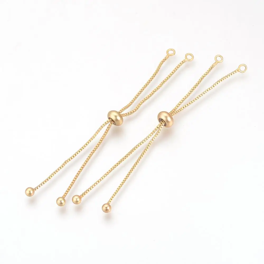 

PandaHall Golden Brass Box Chain Slider Bracelet Makings