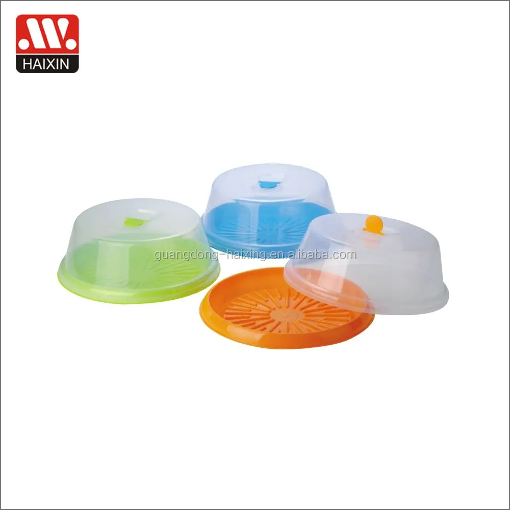 Haixing wholesale cake container with lid and handle plastic cake server plastic cake box kitchen tool