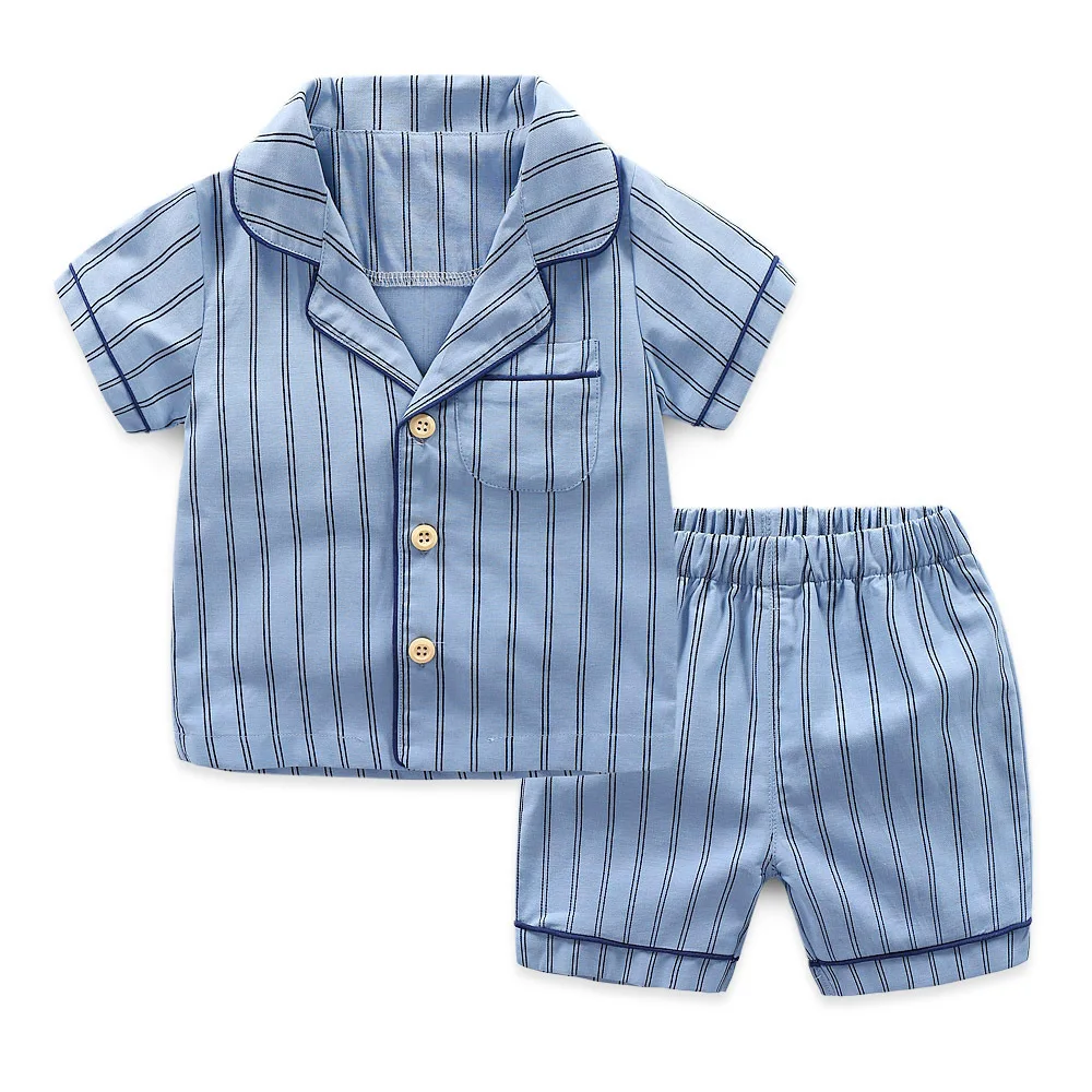 

2019 Professional Made Summer Children's Pajamas Set Pure Cotton Home Wear Boys Short Sleeve Pajamas Pants, N/a