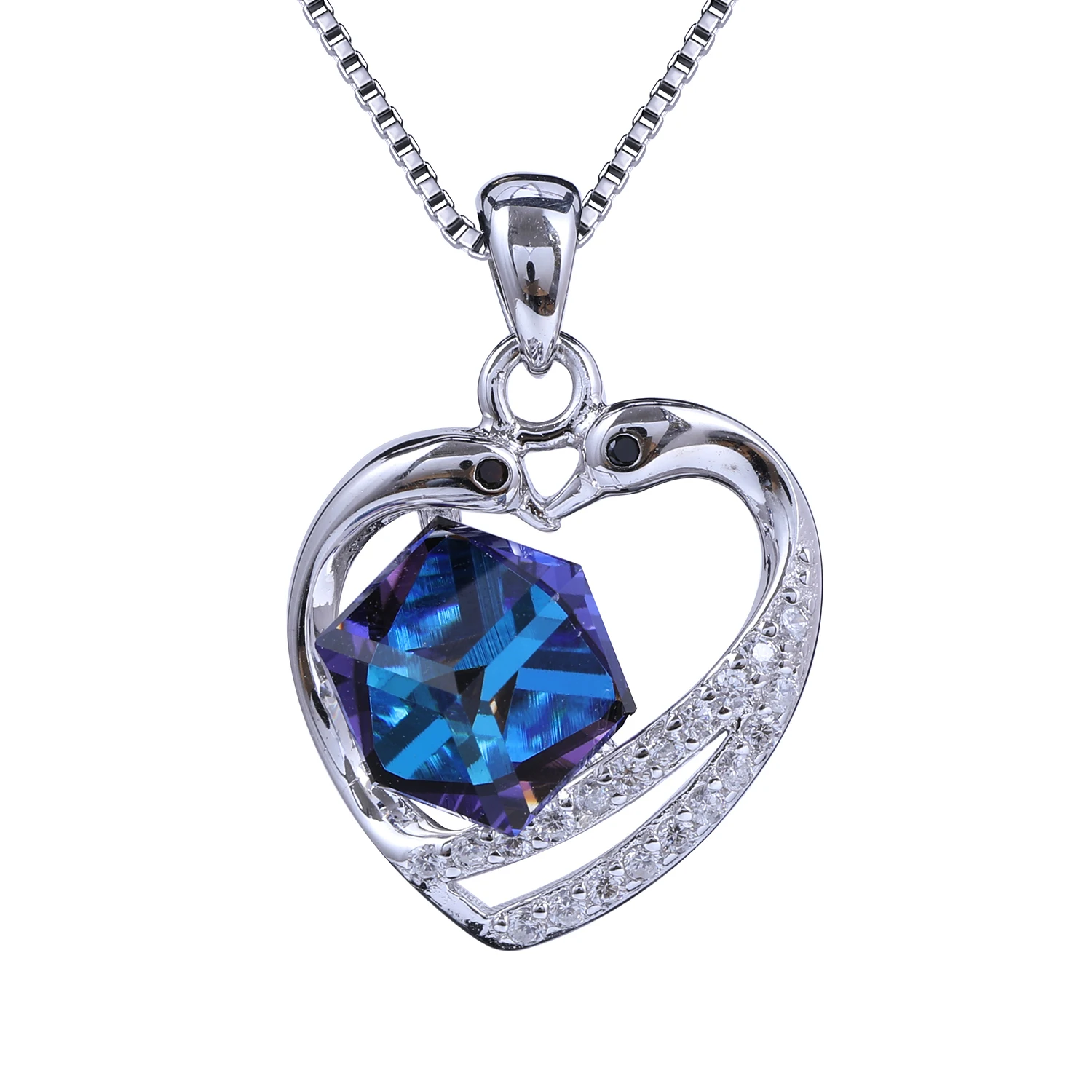 Customized Wholesales Silver Round Necklace With Charms Inside Floating