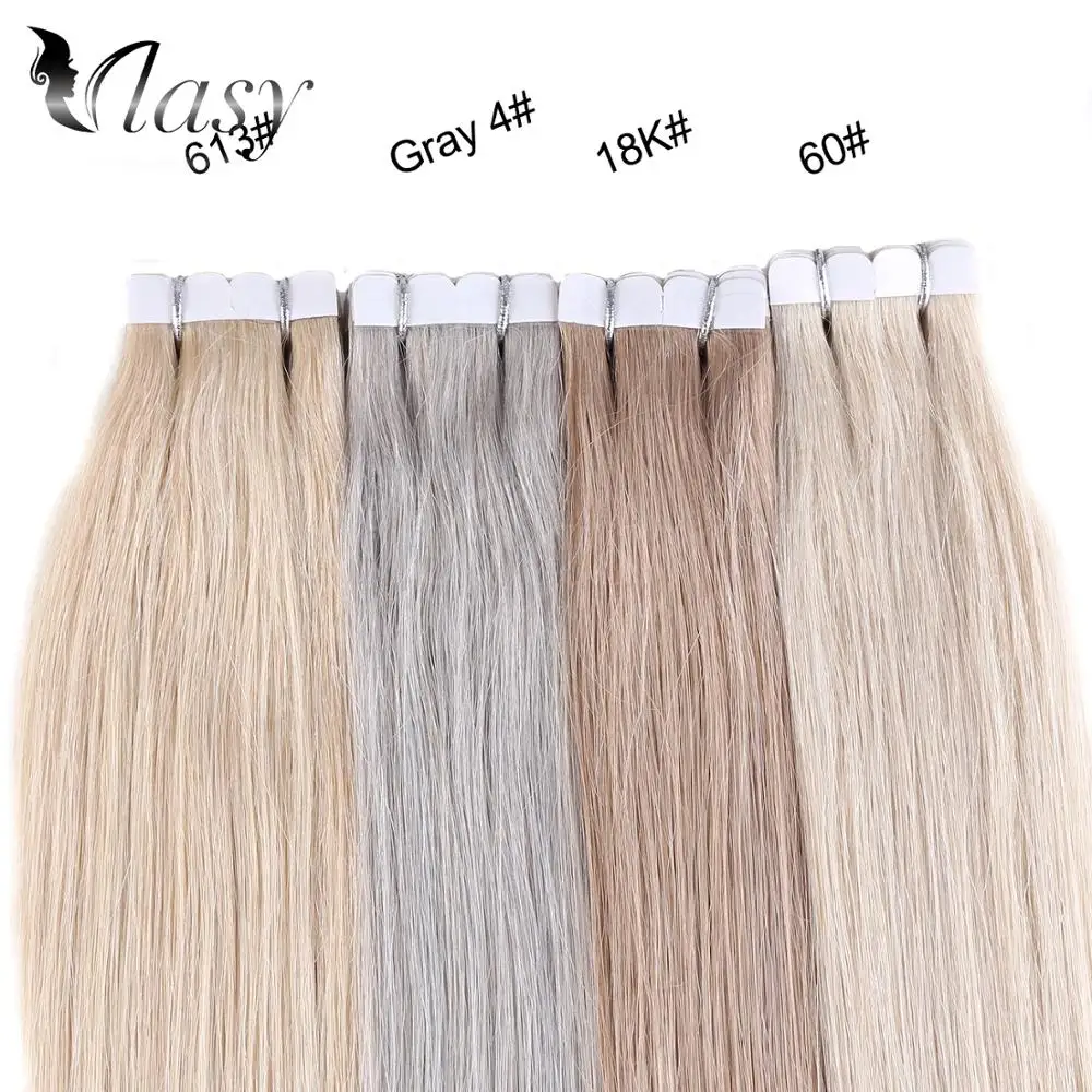

Free Sample Vlasy 20pcs 12inch 25g Straight Tape In Real Human Hair Micro Tape in on Hair Extension