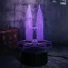 Remote Control Morden 3D LED Night Light Petronas Twin Towers Desk Lamp Mood 7 Color Change Living Bedroom Decor Christmas Gift