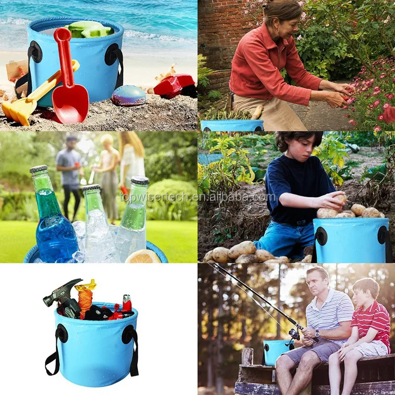 Collapsible Bucket With Lid Aquarium Water Change Pail Outdoor Water