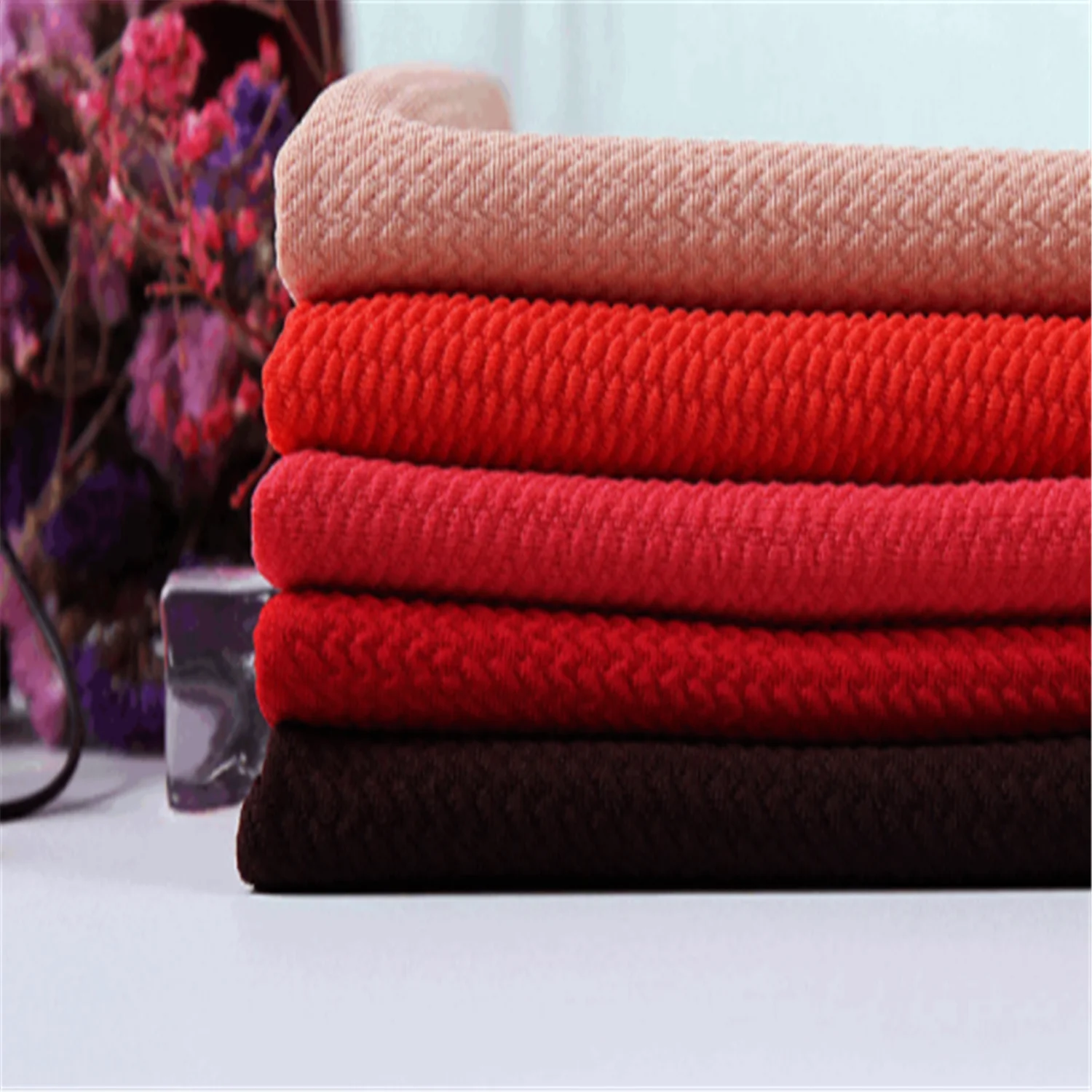 
Hot sales bullet liverpool elastane 96% polyester 4% spandex knit plain dyed dress jacquard fabric  (62084644952)