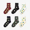 2018 Fall tropical fruit banana illustration pattern womens 100% pure cotton thin socks