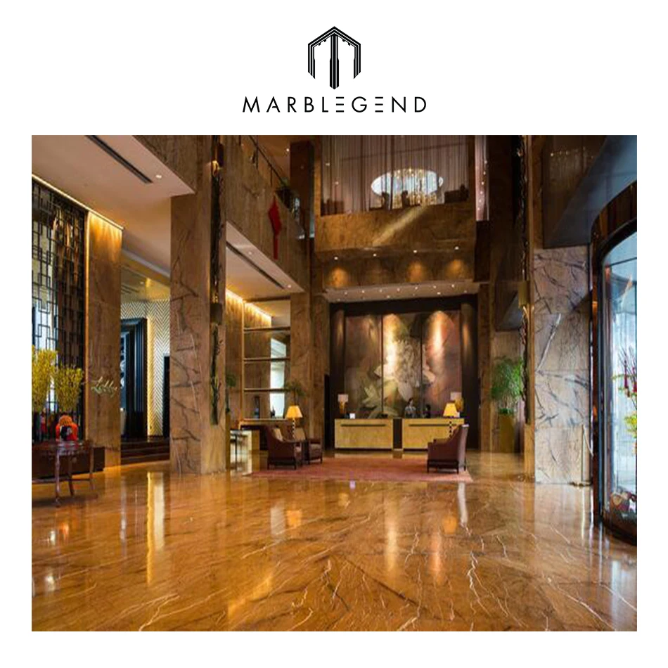 
90 degree polished tropical rain forest marble flooring pattern for shopping mall 