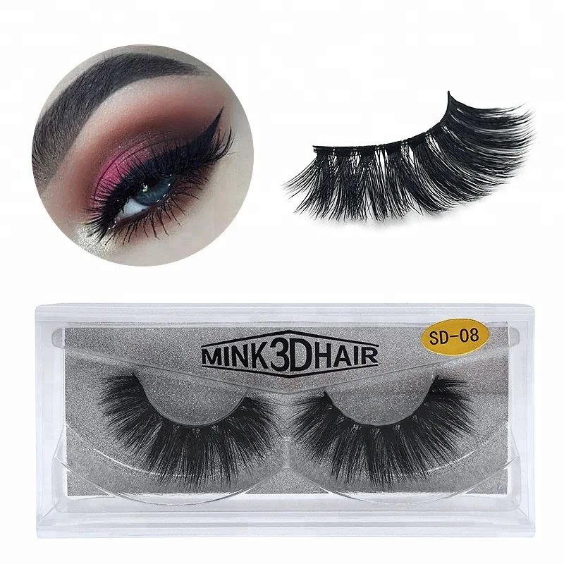 

3D Mink Eyelashes Luxury Hand Made Volume Lash Extension Reusable False Eyelashes, Natural balck