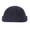 Navy Blue Corduroy Visorless Brimless Baseball Hat,Fitted Brimless Baseball Cap