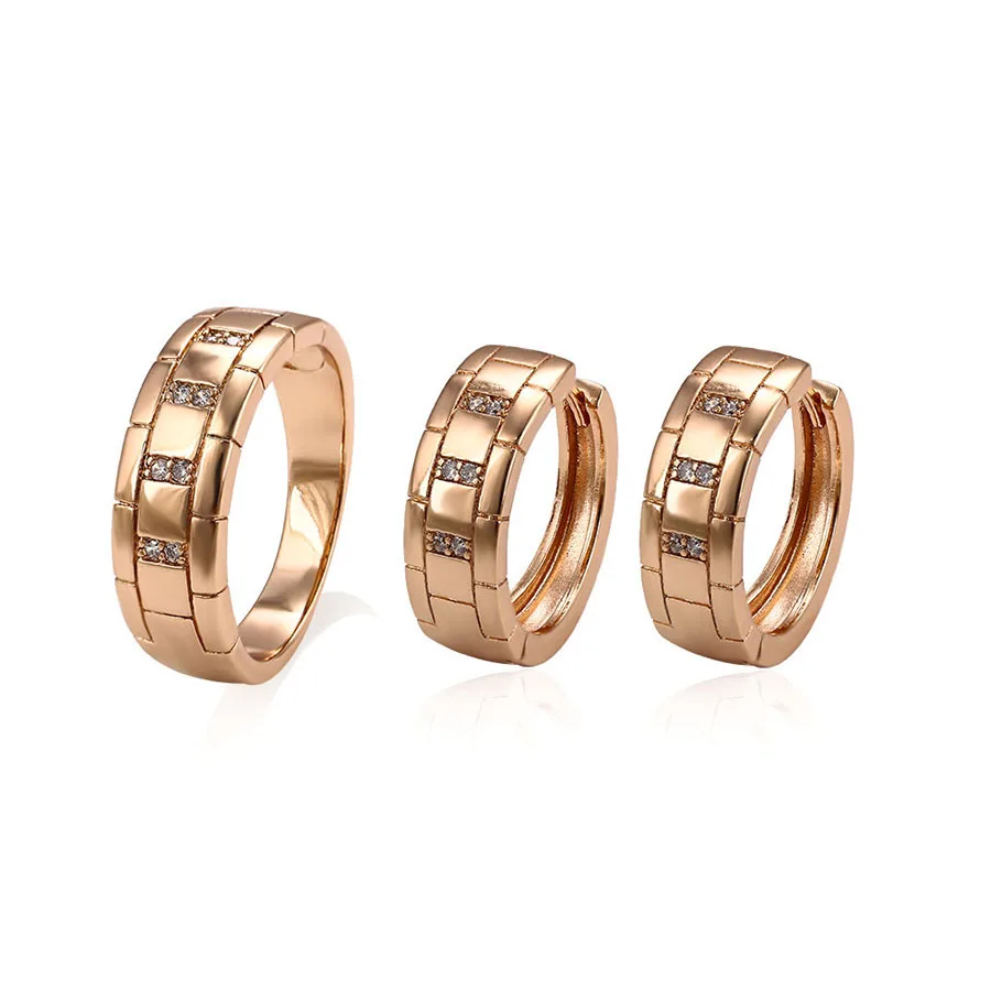 64652 Xuping beautiful women jewelry rose gold plated jewelry set for wholesale jewelry ring set