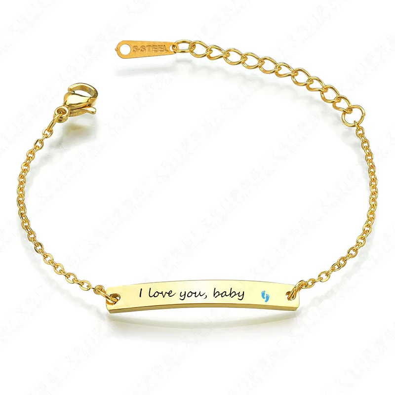 

Custom Jewelry Personality Stainless Steel Baby Bar Bracelet, Gold/silver/rose gold