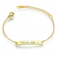 

Custom Jewelry Personality Stainless Steel Baby Bar Bracelet
