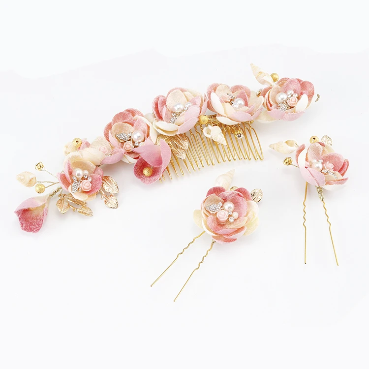 Accessories Gold Bridal Jewellery Flower Clip Pins Wedding Chinese