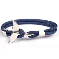 

New designs hot sale handmade nylon black/silver/gold Axe hook bracelet men jewelry anchor bracelet