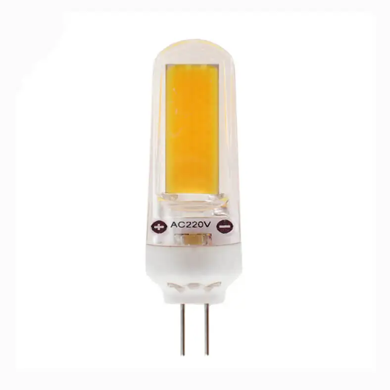 Silica gel body PC cover COB 2.5 watt Dimmable G4 led bulb 110v 220v AC 2.5W 3W G4 bulbs CE RoHS SAA 3 years warranty