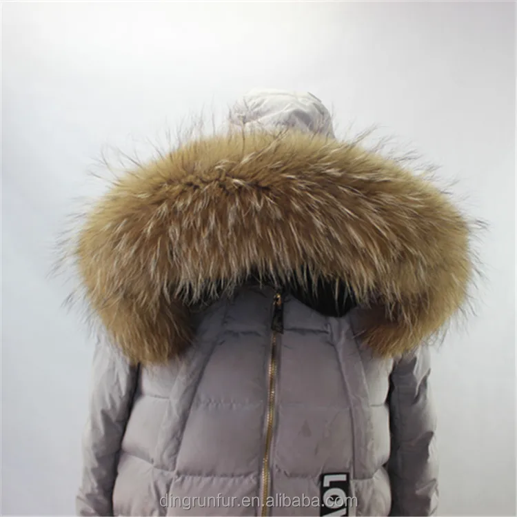 
wholesale Raccoon Fur Trim for Hood detachable fur collars 