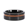 Whisky Barrel Offset Brushed Tungsten Carbide Ring
