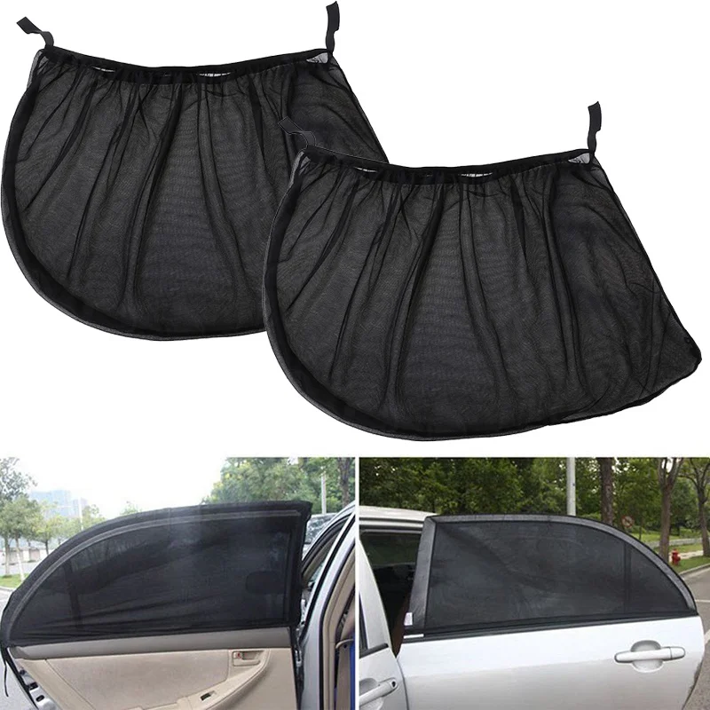 Car Rear Side Window Sun Shade Mesh Fabric Sun Visor Shade Cover