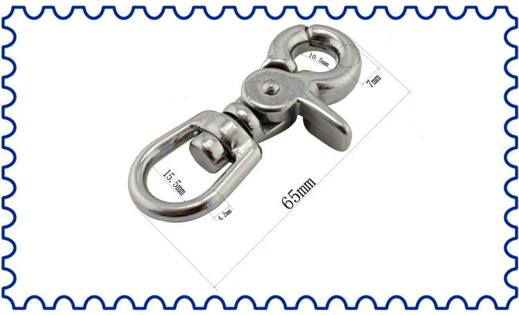 65mm Stainless SS316 Trigger Swivel Snap Hook Lobster Claw Clasp