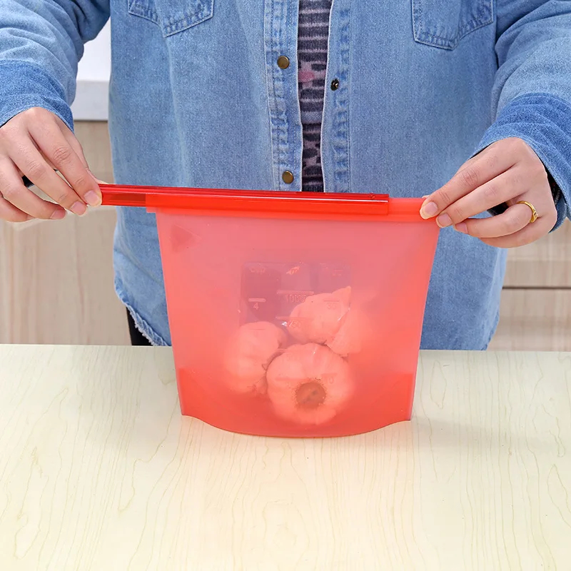 

In stock Hot sell on Amazon reusable silicone food bag online shopping seal storage bag, Four colors