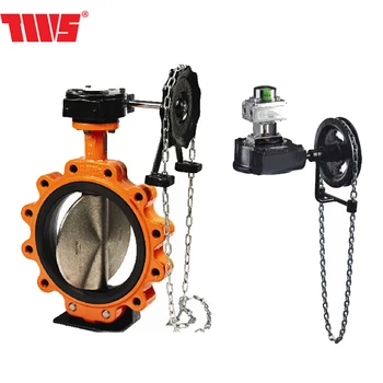 Dn350 Epdm Rubber Butterfly Valve With Rotork Worm Gear Chain Wheel ...