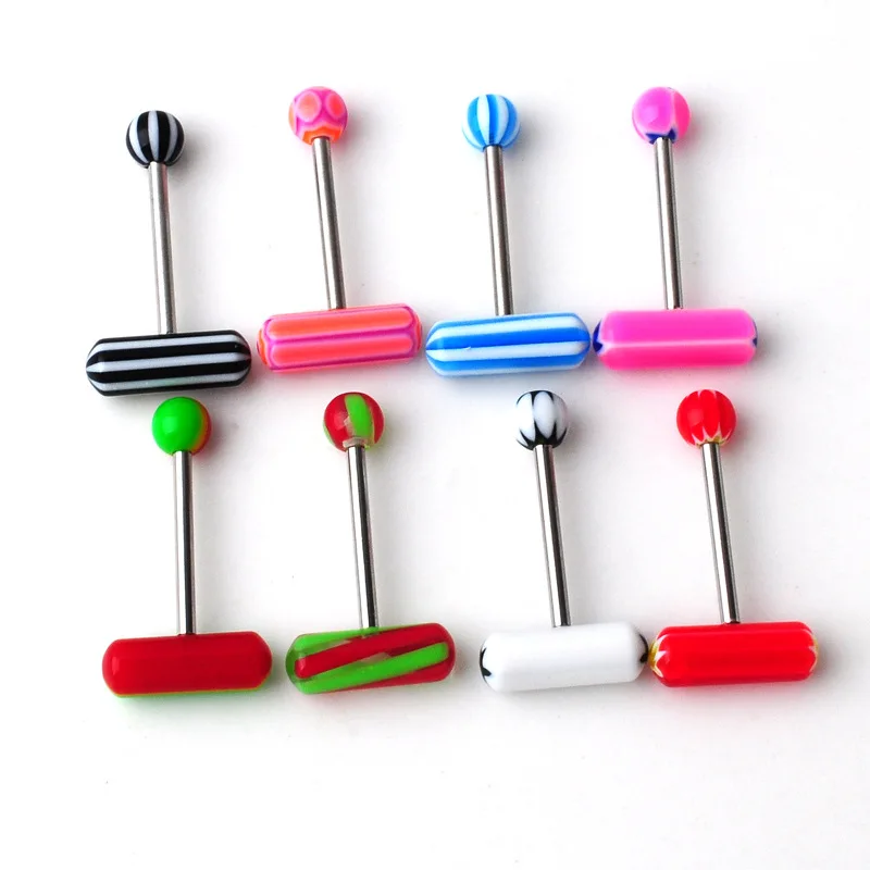 

VRIUA Color Pill Capsule Acrylic Stainless Steel Nipple Ring Tongue Bar Facial Piercings