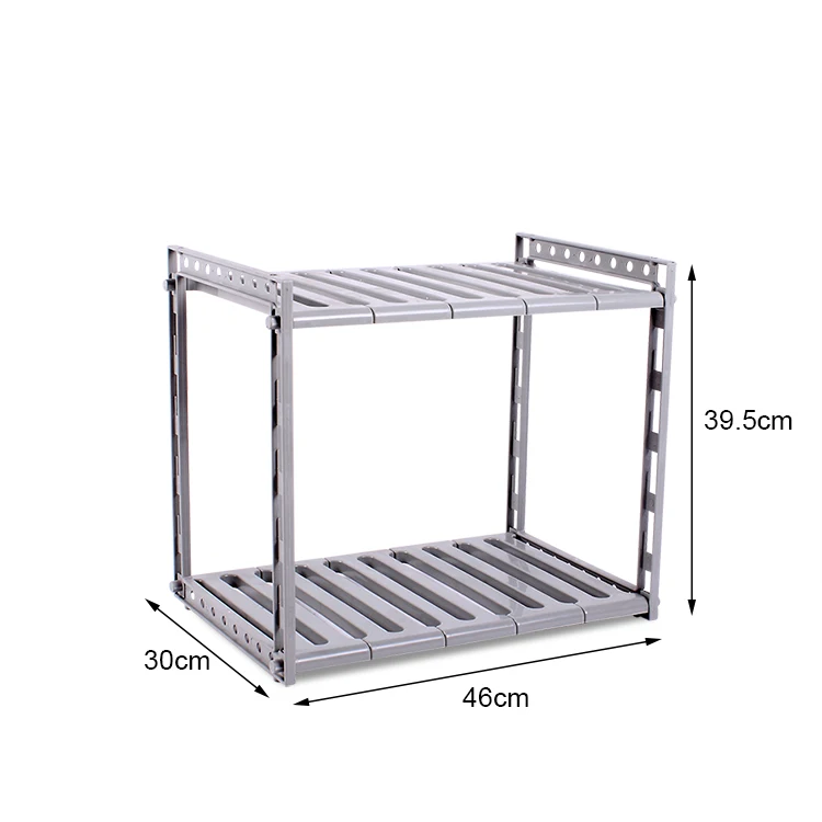 
saving space Adjustable length plastic under the sink storage shelf 