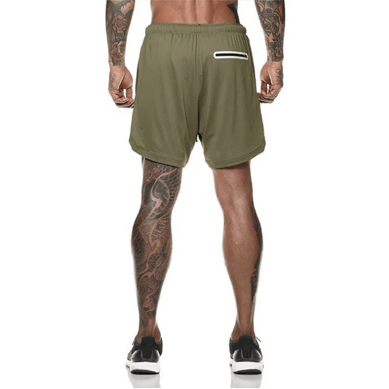 Wholesale Running Shorts Mens Sport Tights Shorts 2 In 1 Sweatpants