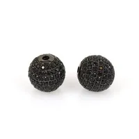 

Gunmetal Color Plated Cubic Zirconia Micro Pave Brass Beads