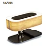 Hottest mobile phone accessories wood grain induction table lamp with wireless charging dock plus blue tooth speaker