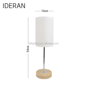 Modern Chrome Wood Table Lamp Fabric Shade Desk Modern Chrome Wood Table Lamp Fabric Shade Desk