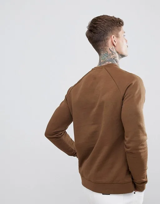 brown sweatshirt men outfit