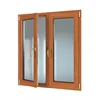 powder coated surface oak wood grain aluminum window