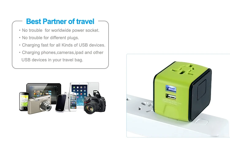 business coporate gifts travel adapter with 2 USB business gift set promotional gift item 
