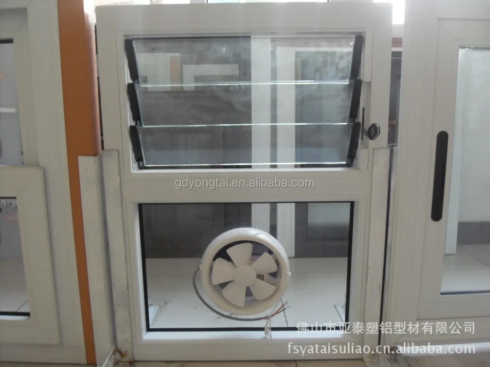upvc ventilator window with exhaust fan,for kittchen or bathroom