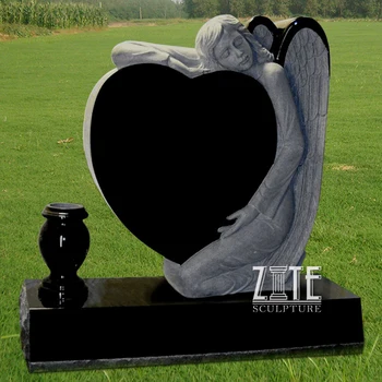 black marble headstone