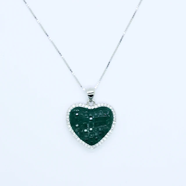 

Stars Forever CZ Cubic Zirconia Invisible Setting Heart pendant Jewelry necklace