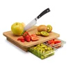 Healthy Bamboo Cutting Mats with Plastic Food Drawers / Bamboo Chopping Block