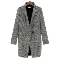 

2020 Winter Women Lady Formal Woolen Jackets Long Office Suit Blazer