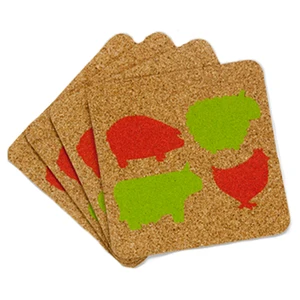 Image of printing wholesale wood blank cork coaster with custom logo